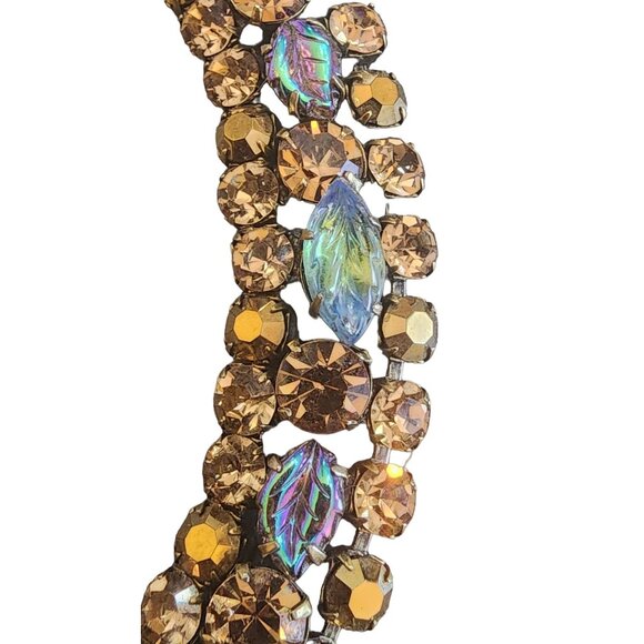 Vintage Signed Regency Sapphirine & Rhinestone Bracelet (A2585) - Picture 2 of 6